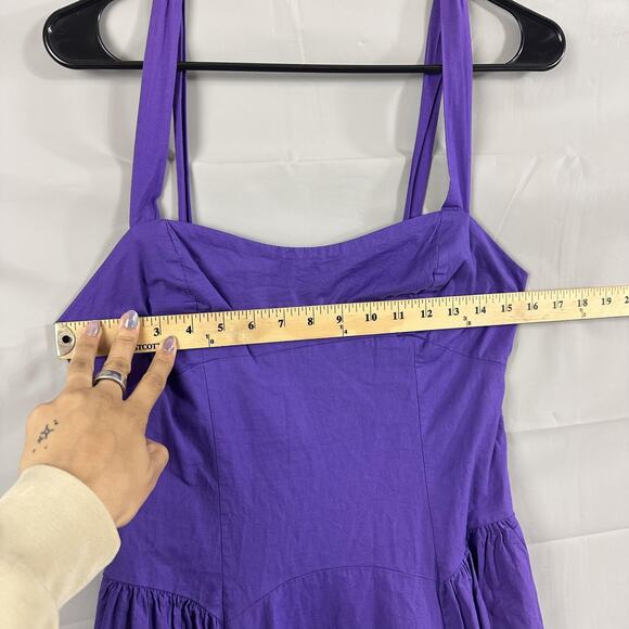 Free People Dress Womens Medium Paolo Midi Purple Sundress Romantic Retro Chic - Picture 12 of 14